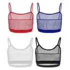 Sexy Women See Through Mesh Bralette Bra Crop Top Cami Tank Tops Vest Lingerie