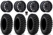 MSA Creed 15" Wheels Black 30" Warrior XT Tires Polaris RZR XP 1000 / PRO XP
