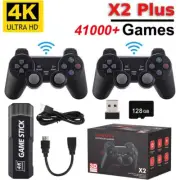 HDMI TV 4K Game Stick 128G 41000+ Games Video Game Console w/2*Wireless Gamepads