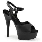Pleaser Delight-609 Pole Dancer Stripper Sexy Platform Sandals Black Heels