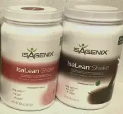 2 Isagenix IsaLean Protein Shake Choc Mint + Strawberry weight loss meal replace