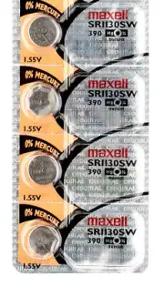 4 x Maxell 390 Watch Batteries, SR1130SW or 389 Battery | Shipped from USA