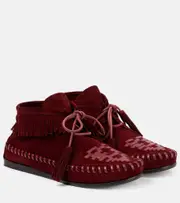 [Isabel Marant] Isabel Marant Felsa fringed suede loafers UK 7 burgundy