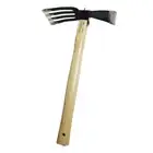 Mini Hoe and Cultivator with Wooden Handle Dual-purpose Hoe Garden Rake Tool AU