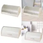 Bread Organizer Bread Keeper for Countertop Metal Bread Bin with Roll Lid Bread