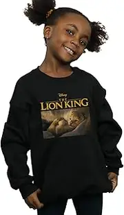 [Absolute Cult] Disney Girls The Lion King Movie Baby Simba Photo Sweatshirt Black 12-13 years