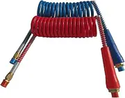 Road King Truck Parts Coiled Air Set Line Assembly Red & Blue Truck Trailer Set with Dura-Grips, 15' Length; 2 X 12 Leads