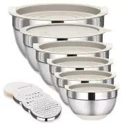 Mixing Bowls with Lids Set 6 Piece Stainless Steel Nesting Storage Bowls for ...