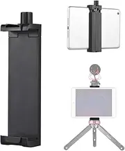 Labymos Smartphone Tablet Tr Mount Phone Holder Clamp Aluminum Alloy 13cm-24.5cm/5.11in-9.64in Adjuatable Width with Cold Shoe Mount 1/4in Threaded Holes Compatible with Tablet Smartphone