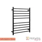Hotwire Heated Towel Rail 130W - 700mm Round Stainless Steel with Timer -Black
