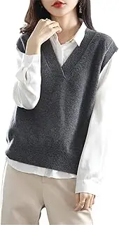 [Bciopll] Women Vest 100% Australian Wool Knitted Sleeveless Sweaters Winter Thick Warm Pullovers Tops