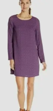 Prana CeCe Purple Long Sleeve Shift Dress Size XS Back Zip Lined New with Tags