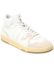 LANVIN Tennis Leather & Mesh High-Top Sneaker
