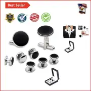 Stylish Cufflinks & Tuxedo Shirt Studs - 2.3'' Long, Formal Accessories for Men
