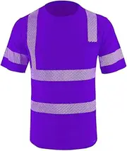[LOVPOSNTY] Hi Vis Shirts ANSI Class 3 Safety Shirts, Heat Transfer Reflective Strips High Visibility Shirts for Men and Women