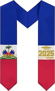 GIFFZERR Class of 2025 Country Flag Graduation Stole Sash - V Shape National Country Flag Sash Graduation Stole