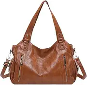 Shoulder Bag Large Capacity | Vintage Bags For Working | Gym Shoulder Bag, Travel Shoulder Bag, PU Leather College Bag, Travel Shoulder Bag For Gym, Work, Travel, Fashion Tote Bag