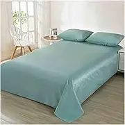 Waterproof Flat Sheet Twin Full Queen Size Crystal Velvet Bed Sheet Mattress Protector Sheet Bed Cover for Twin Full Queen Size Bed(Gray Blue,200x230cm)