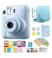 Fujifilm Instax Mini 12 Instant Film Camera - Pastel Blue+ Film + Case, Bundle
