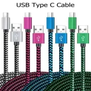 1M 2M 3M Braided USB Type C Data Charger Cable For Samsung Huawei Oppo Apple