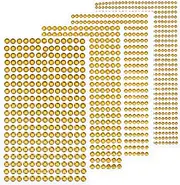 uxcell 1792 Pcs 4 Sheets Gold Rhinestone Stickers 3/4/5/6 mm Self Adhesive Rhinestones Gems for DIY Decoration Craft Face Eye Nails Hair Make Up