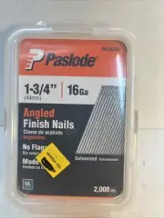 Paslode 650046 Collated Trim Nail, 1-3/4 In L, 16 Ga, Galvanized, Flat Head,