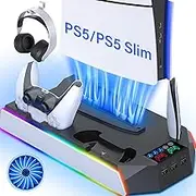 Controller and Console Charger Station for Slim and Standard Console Digital & Disc Edition- 3 LED RGB Light