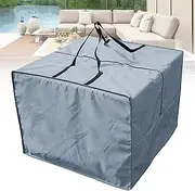 Patio Cushion Storage Bag, Waterproof Outdoor Cushion Storage Bag Square, Christmas Tree Storage Bag, All Weather Protection with Zipper and Handle Garden Furniture Bags,Gray,81x81x61 cm
