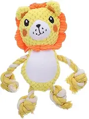 Durable Plush Dog with Squeaker Engaging Interactive Chew for Large Medium Small Dogs Tough Rope and Ball Design for French Bulldogs Cute Decorative Stuffed Lion
