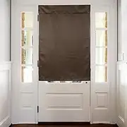 sourcing map Blackout Door Curtains, French Side Door Window Curtain for Privacy, Glass Patio Front Doors Sidelight Tie Up Shade, Dark Brown, 26" x 49", 1 Panel