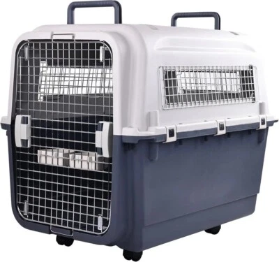 NEW XL Airline Approved Plastic Dog Crate Pet Carrier for Travel Dogs Cats