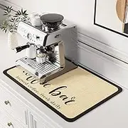 DK177 Coffee Mat Coffee Bar Mat Hide Stain Absorbent Drying Mat with Waterproof Rubber Backing Fit Under Maker Machine Pot Espresso Machine Bar Accessories-16"x24"
