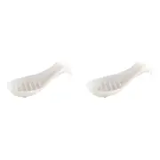 2x Dexas 25.5cm Silicone Spoon Rest Home/Kitchen Cooking Utensil Holder Natural