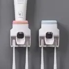 Wall Mount Automatic Toothpaste Dispenser ABS Toothbrush Holder Family