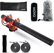 Movo X3-II 11-inch XLR Shotgun Microphone for Camera - Supercardioid Condenser Shotgun Mic for DSLR, Content Creation, Video, and Filmmaking - Directional Boom Mic with Rycote Shockmount, Grip