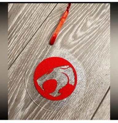 NWT Thundercats red logo acrylic Christmas tree ornament Handmade