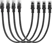 RIIEYOCA Short Cat5e Ethernet Patch Cable 1ft,Snagless RJ45 Computer LAN Network Cord for Router, Modem,Switch, Server, Black(4 Pack)