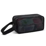 Mesh Shower Caddy Portable Toiletry Bag Shower Tote College Dorm Room Black