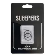 Studex Plain Medium 14mm Sleeper Earring Black 1 Pair