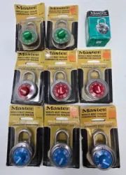 NOS Master Combination Padlock Lot Blue Green Blue 1503-D