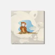 Groundhog Animal 4'' X 4'' Square Wooden Coaster