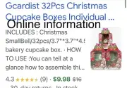32Pcs Christmas Cupcake Boxes Individual Cupcake Holders Disposable