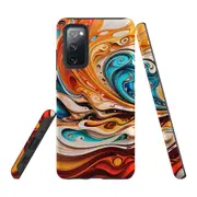 For Samsung Galaxy S20 FE Tough Protective Cover, Swirling Gold
