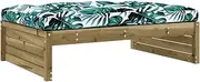 Patio Ottoman Footstool with Cushion, Small Footrest Seat All Weather Outdoor Furniture for Porch Deck Garden, 120x80 cm