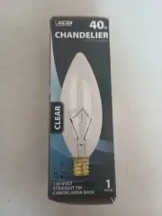 25 Pcs 40 Watt 40 CTC -130 Chandelier Bulb Clear Candelabra Base