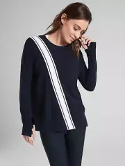 Athleta Streetwise Sweater Womens Small Blue Coolmax Long Sleeve Thumbholes NWT