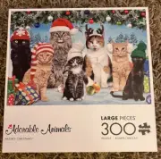 - - Meowy Christmas - 300 Piece Jigsaw Puzzle for Adults Challenging Puzzle P...
