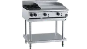 B+S Black Combination Two Open Burners & 600mm Grill Plate Natural Gas
