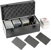 Azamou Toploaders Storage Box fits 3" x 4" 35pt Rigid Card,Trading Cards, Sports Cards，Graded Card ， with3 Sponge partition (Holds 300 Toploaders) Also compatible PSA BGS Rating card