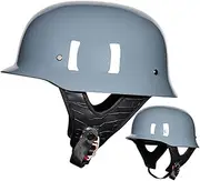 Retro German Style Motorcycle Half Helmet,DOT/ECE Approved Half Shell Helmet with Adjustable Quick Release Buckle,Motorcycle Half Helmet for Mens Womens